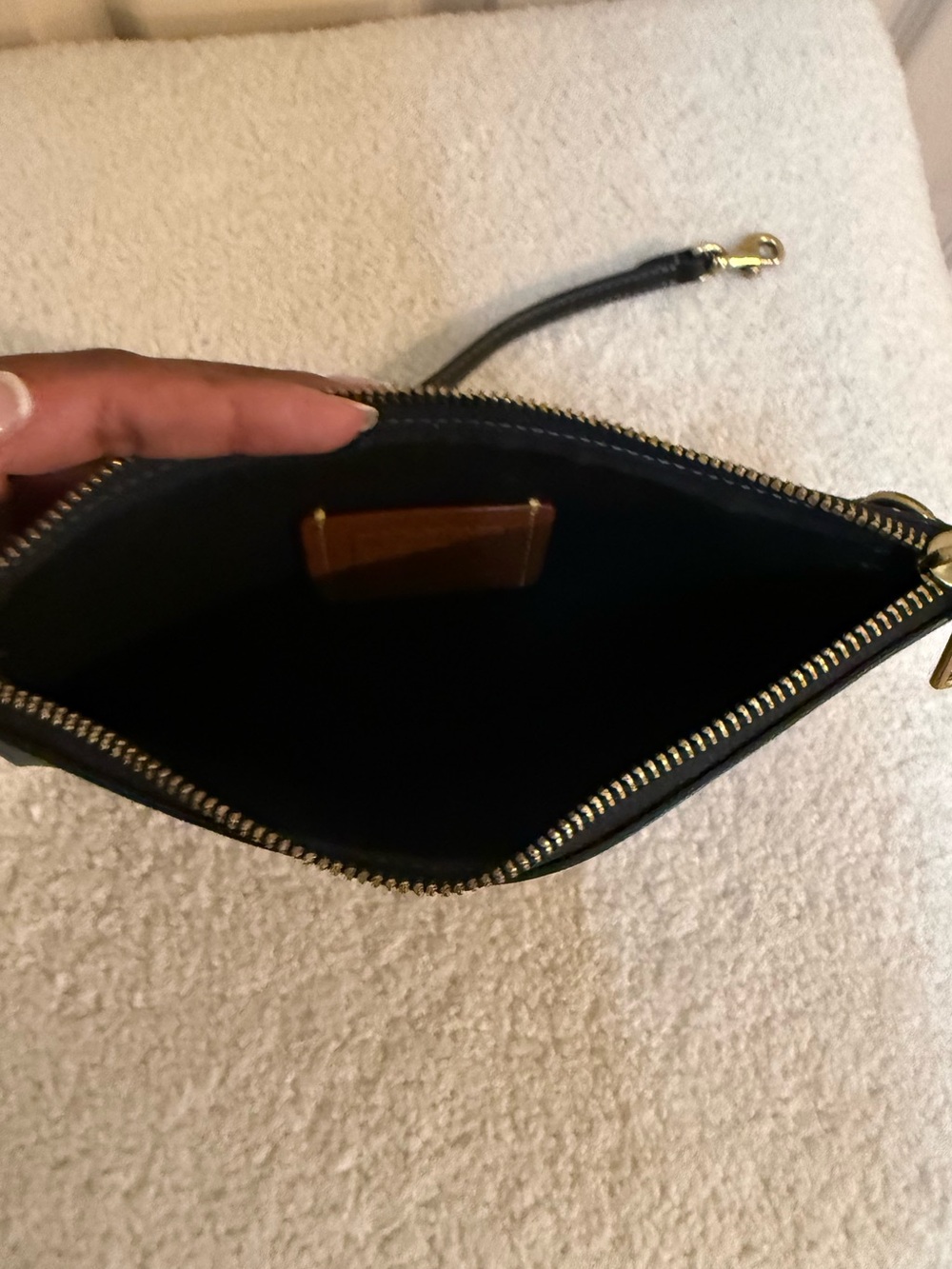 Coach Black Leather Wristlet with Gold Hardware - Picture 5 of 7